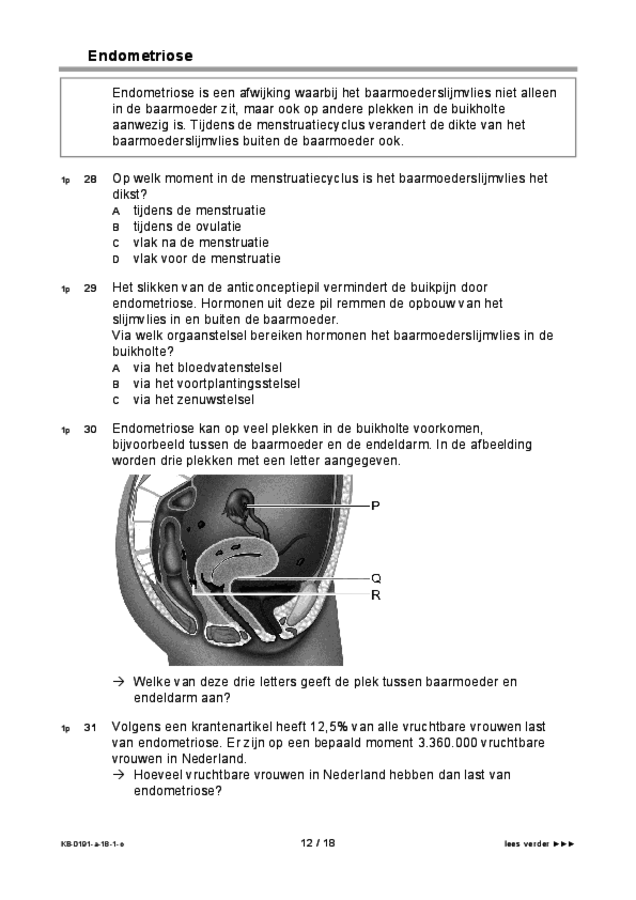 Opgaven examen VMBO KB biologie 2018, tijdvak 1. Pagina 12