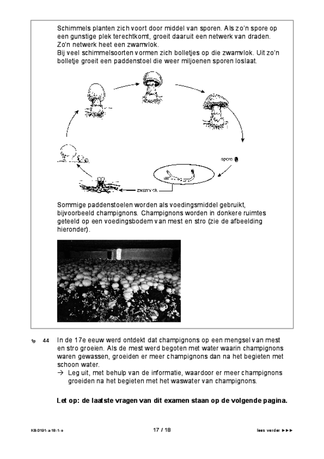 Opgaven examen VMBO KB biologie 2018, tijdvak 1. Pagina 17