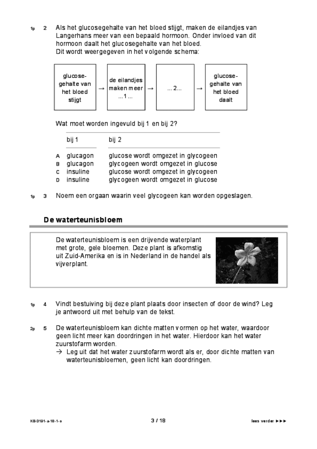 Opgaven examen VMBO KB biologie 2018, tijdvak 1. Pagina 3