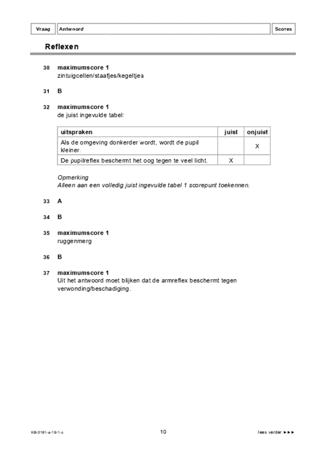 Correctievoorschrift examen VMBO KB biologie 2019, tijdvak 1. Pagina 10