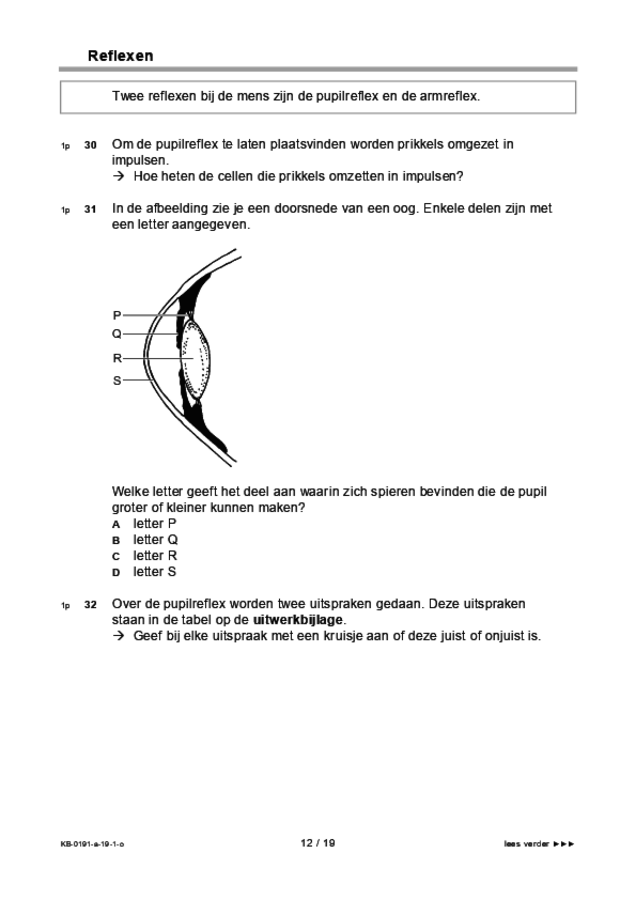 Opgaven examen VMBO KB biologie 2019, tijdvak 1. Pagina 12