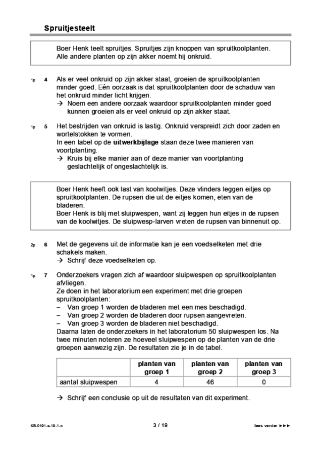 Opgaven examen VMBO KB biologie 2019, tijdvak 1. Pagina 3