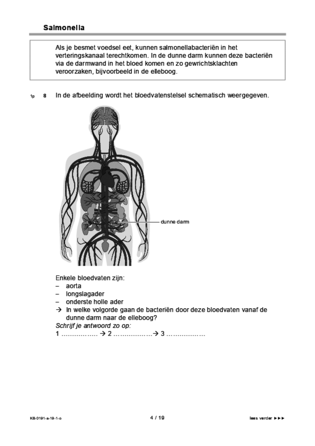 Opgaven examen VMBO KB biologie 2019, tijdvak 1. Pagina 4