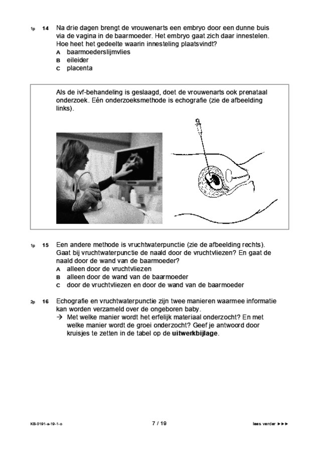 Opgaven examen VMBO KB biologie 2019, tijdvak 1. Pagina 7