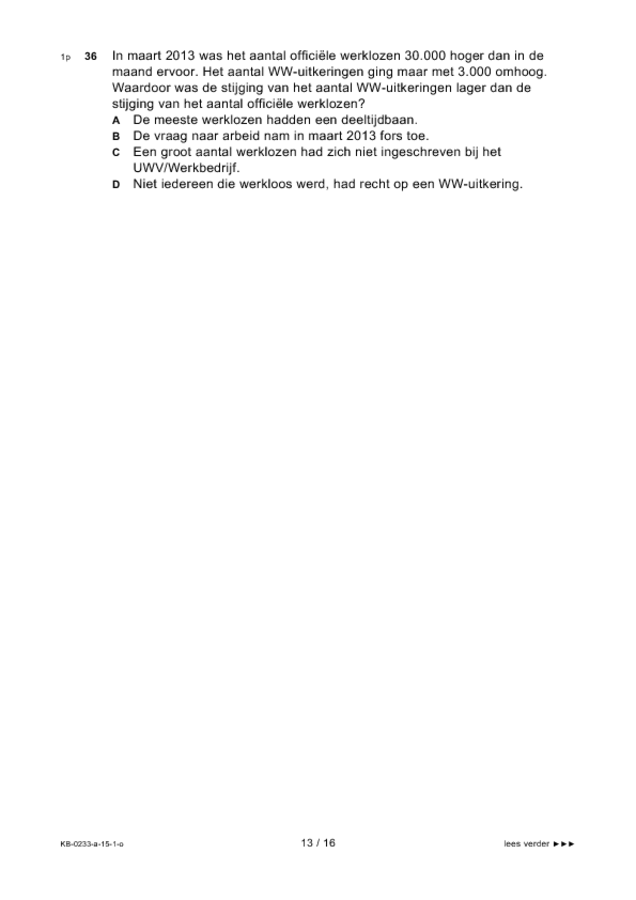 Opgaven examen VMBO KB economie 2015, tijdvak 1. Pagina 13