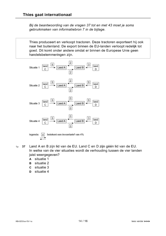 Opgaven examen VMBO KB economie 2015, tijdvak 1. Pagina 14