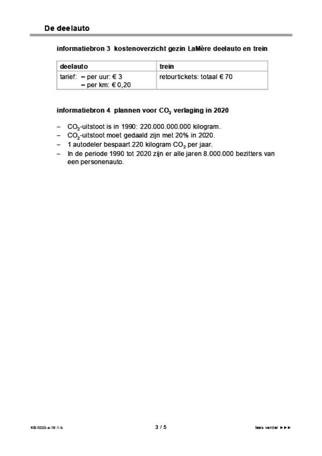 Bijlage examen VMBO KB economie 2019, tijdvak 1. Pagina 3