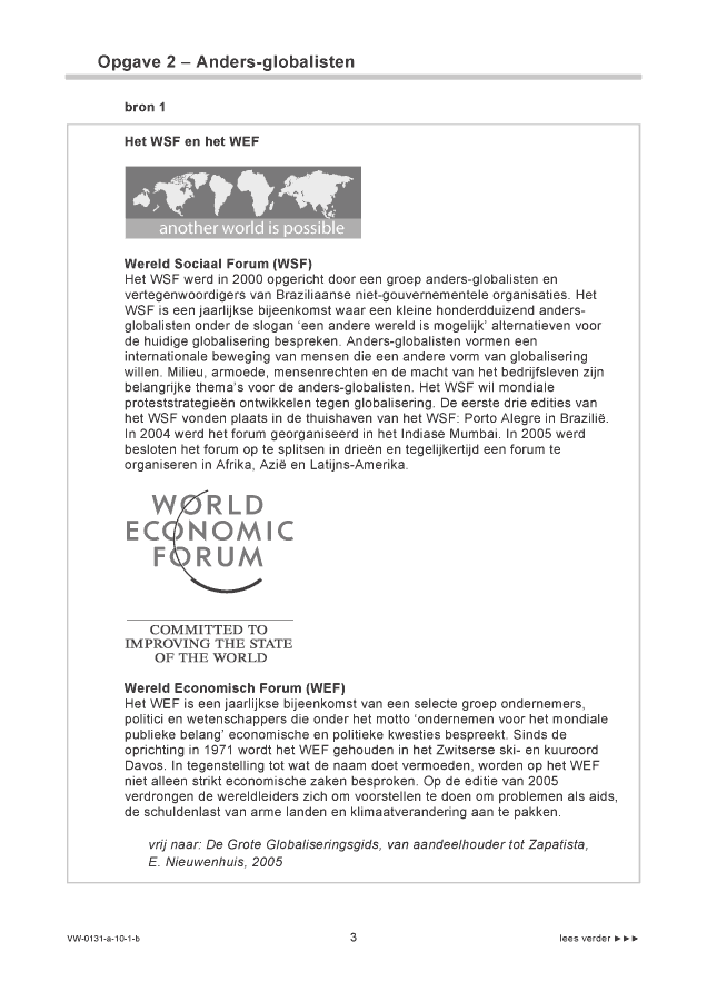 Bijlage examen VWO aardrijkskunde 2010, tijdvak 1. Pagina 3