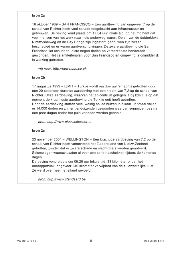 Bijlage examen VWO aardrijkskunde 2010, tijdvak 1. Pagina 8