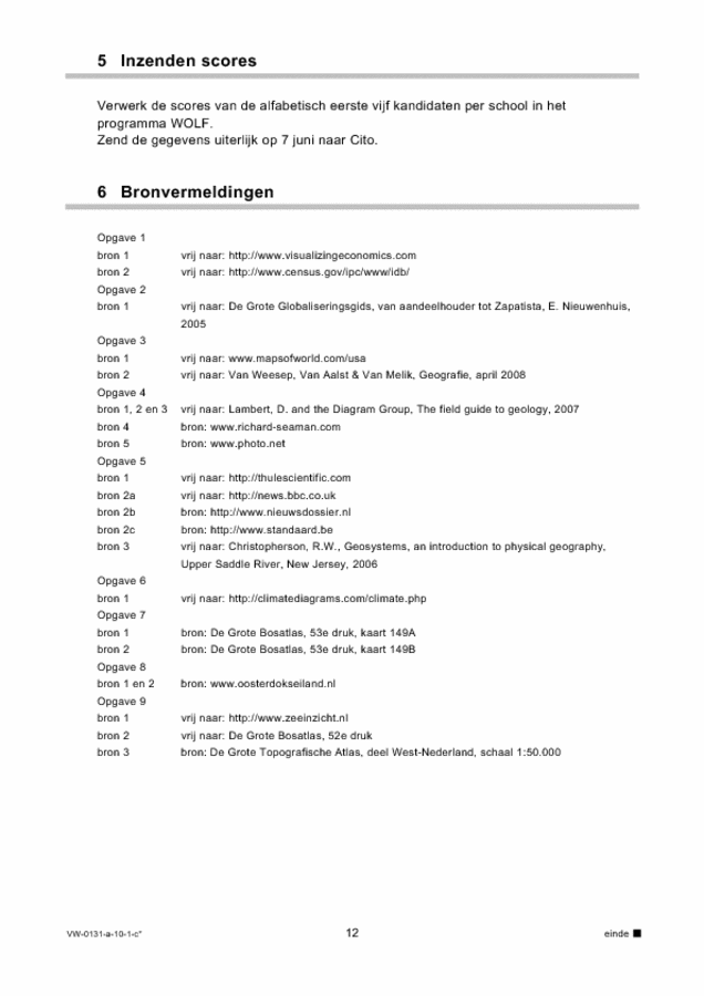 Correctievoorschrift examen VWO aardrijkskunde 2010, tijdvak 1. Pagina 12