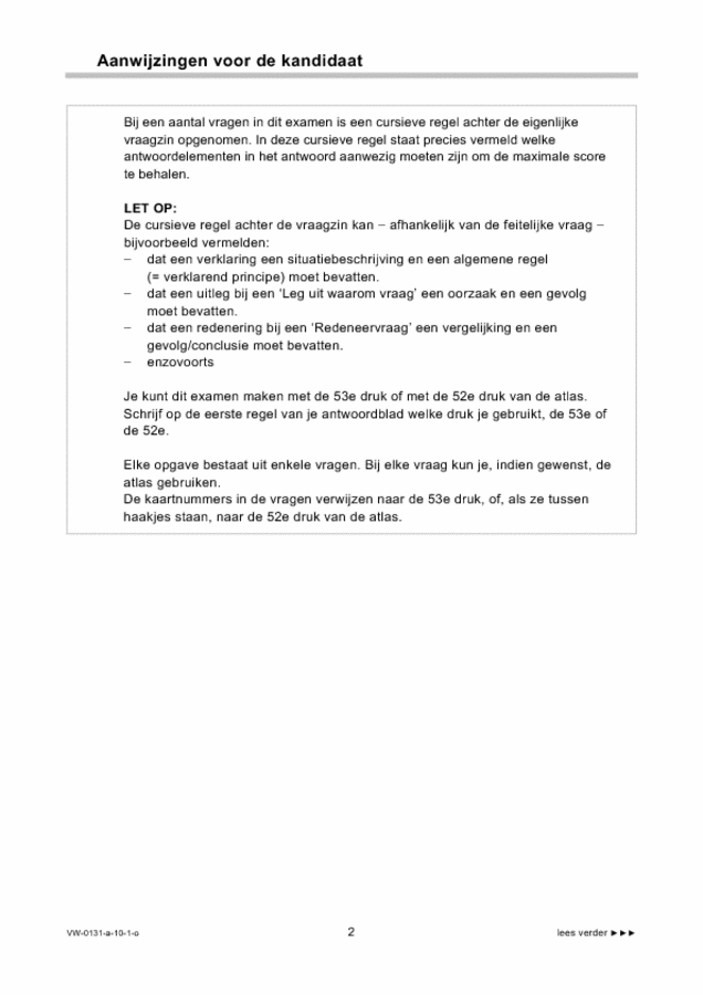 Opgaven examen VWO aardrijkskunde 2010, tijdvak 1. Pagina 2