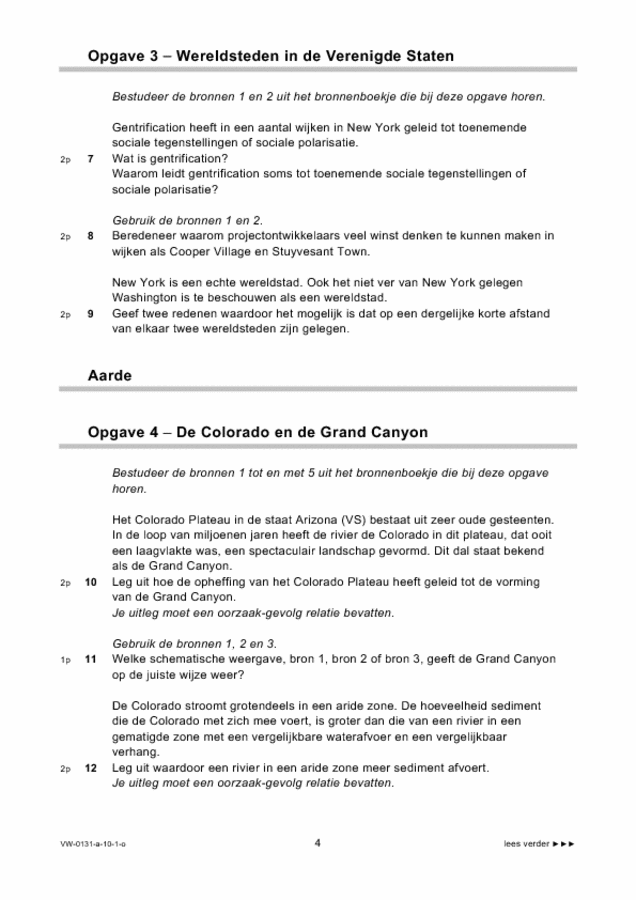 Opgaven examen VWO aardrijkskunde 2010, tijdvak 1. Pagina 4