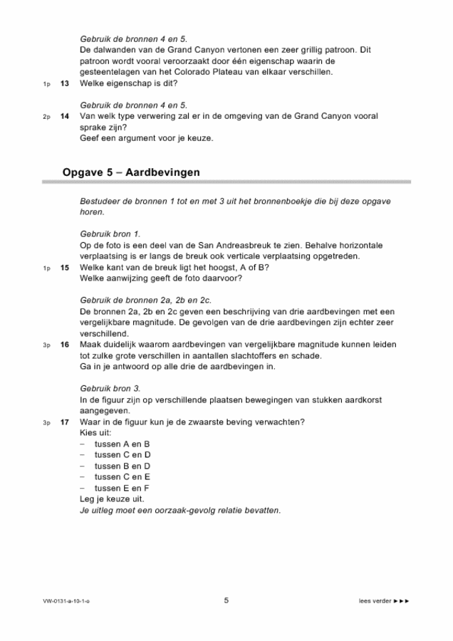 Opgaven examen VWO aardrijkskunde 2010, tijdvak 1. Pagina 5