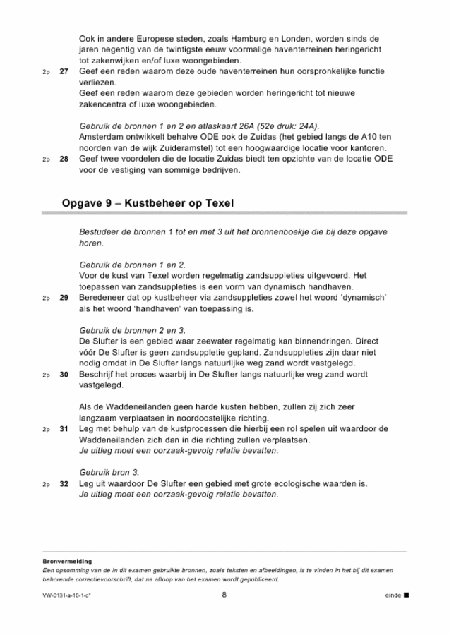 Opgaven examen VWO aardrijkskunde 2010, tijdvak 1. Pagina 8