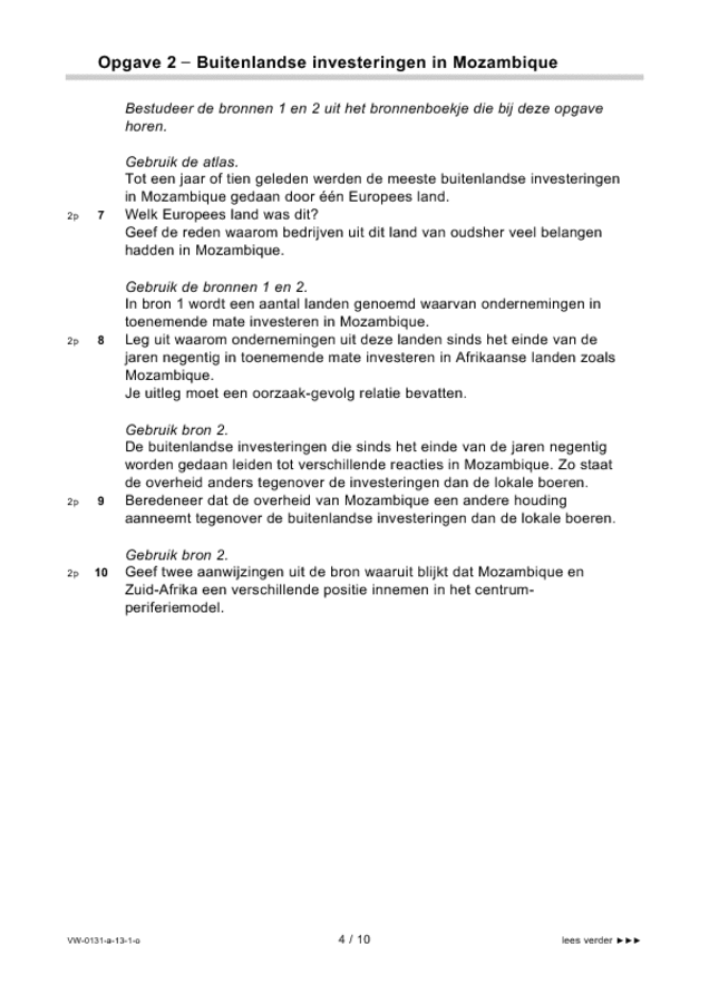 Opgaven examen VWO aardrijkskunde 2013, tijdvak 1. Pagina 4