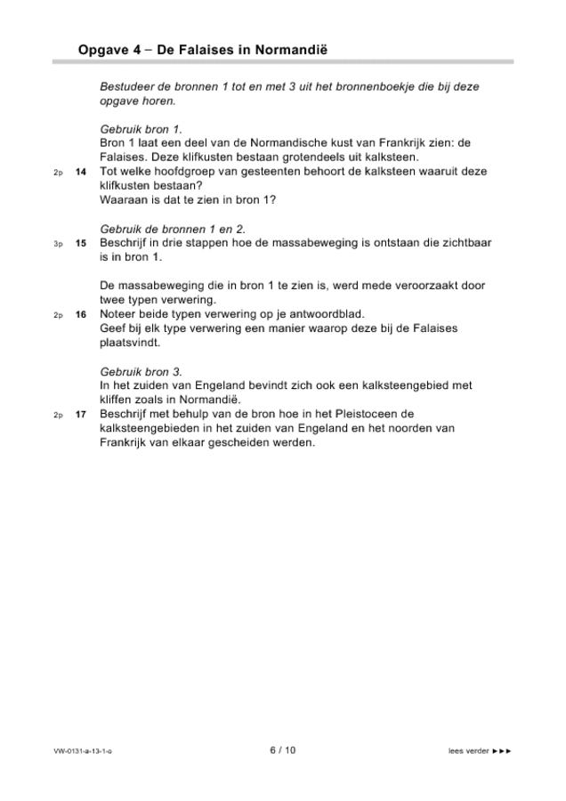 Opgaven examen VWO aardrijkskunde 2013, tijdvak 1. Pagina 6