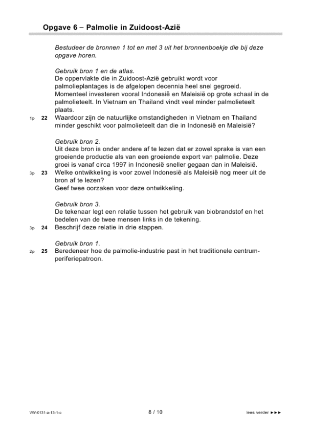 Opgaven examen VWO aardrijkskunde 2013, tijdvak 1. Pagina 8