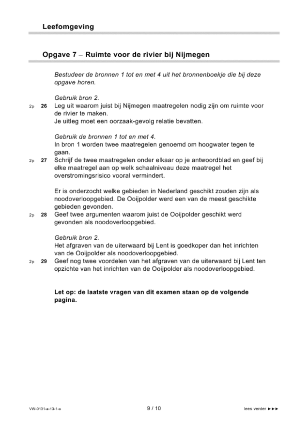 Opgaven examen VWO aardrijkskunde 2013, tijdvak 1. Pagina 9