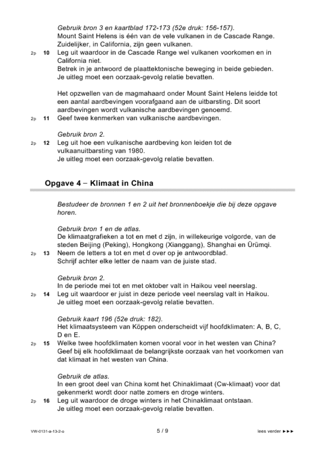 Opgaven examen VWO aardrijkskunde 2013, tijdvak 2. Pagina 5