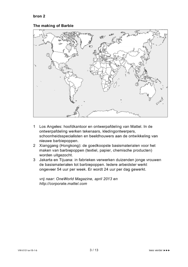 Bijlage examen VWO aardrijkskunde 2015, tijdvak 1. Pagina 3