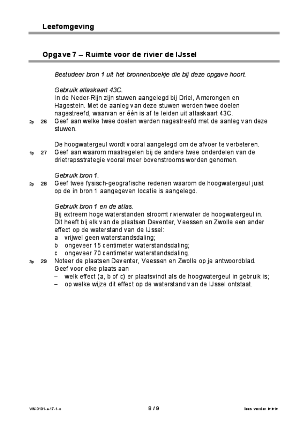Opgaven examen VWO aardrijkskunde 2017, tijdvak 1. Pagina 8
