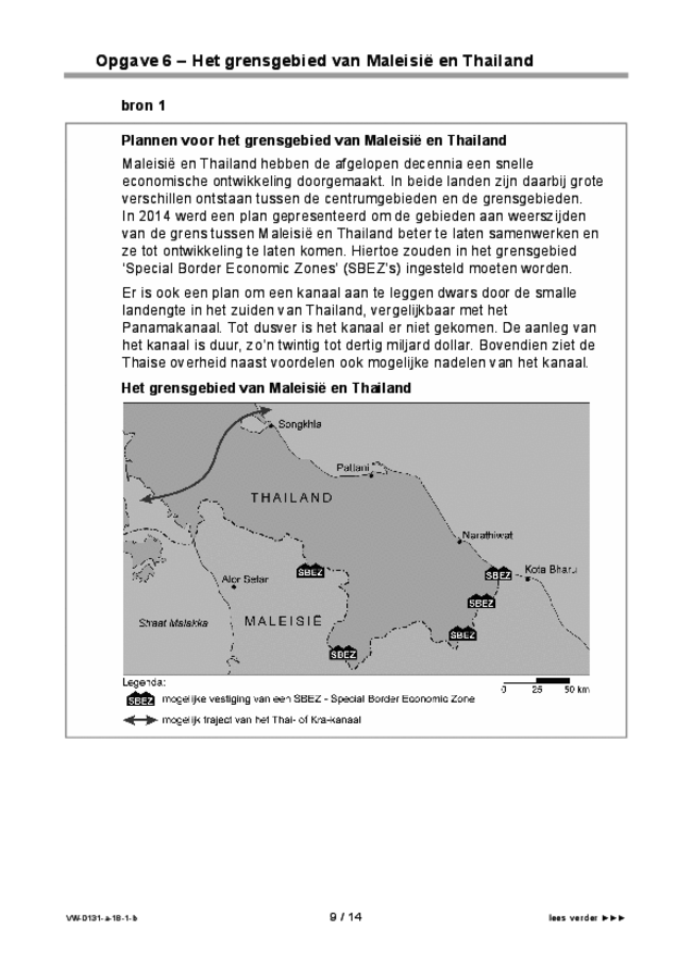 Bijlage examen VWO aardrijkskunde 2018, tijdvak 1. Pagina 9