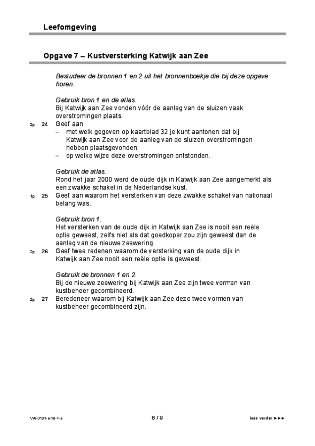 Opgaven examen VWO aardrijkskunde 2018, tijdvak 1. Pagina 8