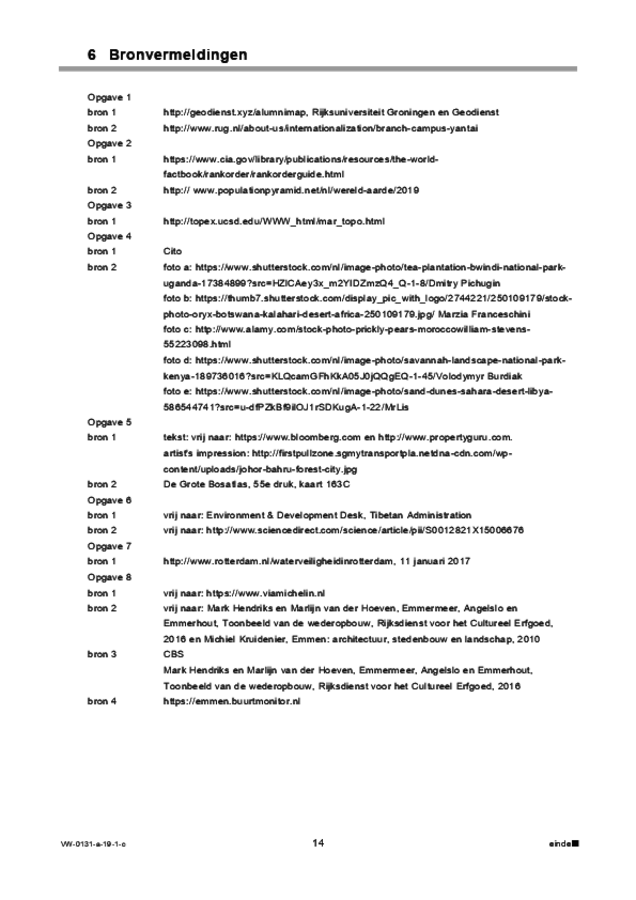 Correctievoorschrift examen VWO aardrijkskunde 2019, tijdvak 1. Pagina 14