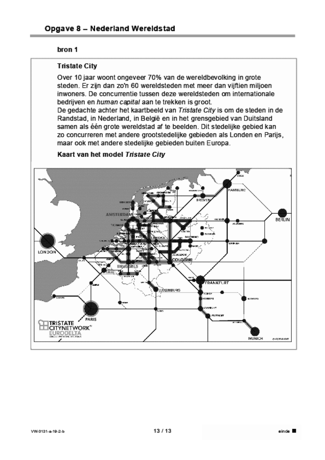 Bijlage examen VWO aardrijkskunde 2019, tijdvak 2. Pagina 13