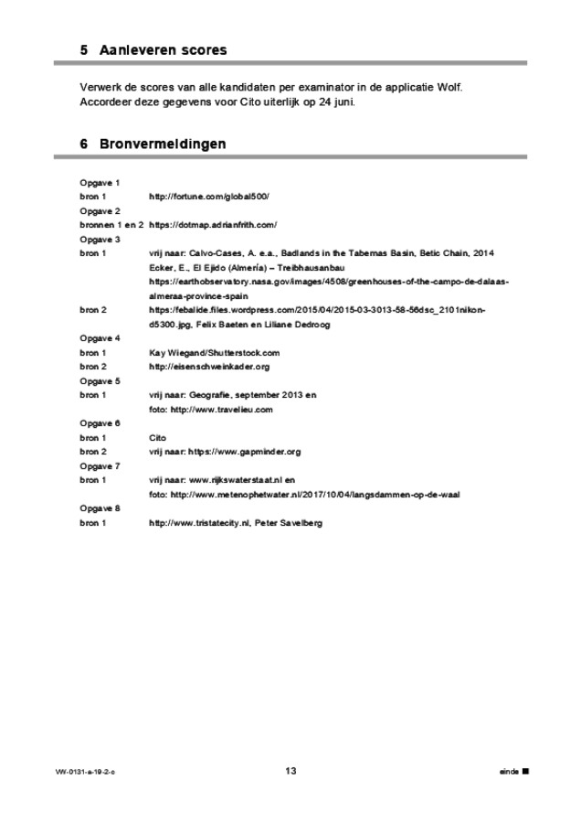 Correctievoorschrift examen VWO aardrijkskunde 2019, tijdvak 2. Pagina 13