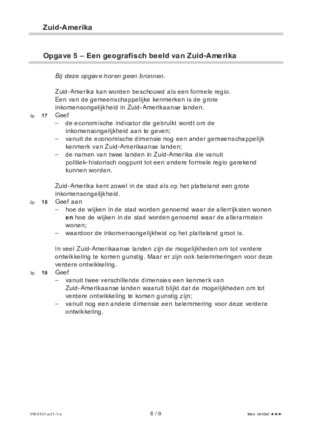 Opgaven examen VWO aardrijkskunde 2021, tijdvak 1. Pagina 6