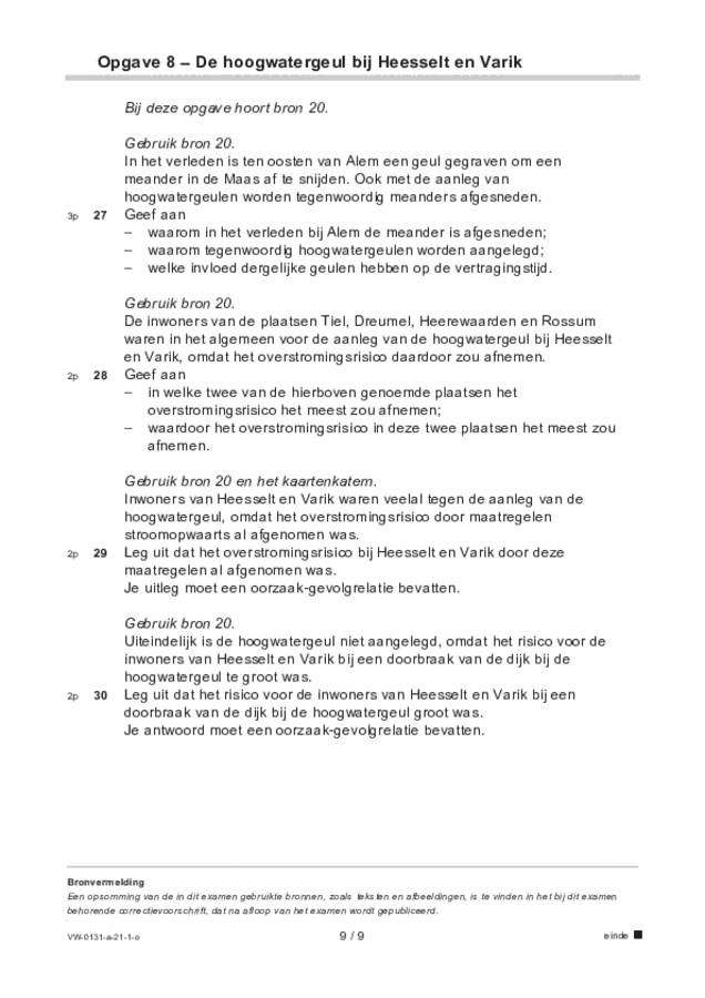 Opgaven examen VWO aardrijkskunde 2021, tijdvak 1. Pagina 9