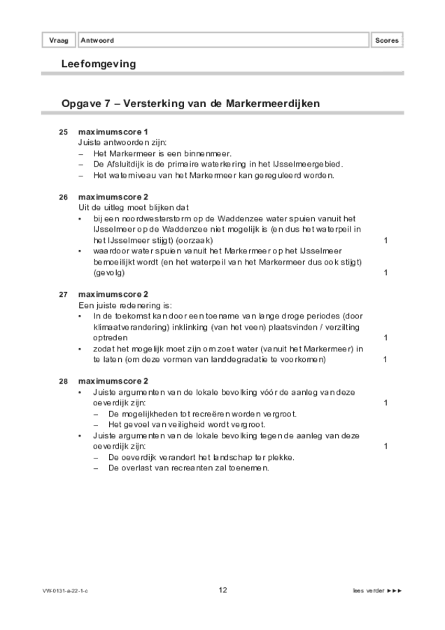 Correctievoorschrift examen VWO aardrijkskunde 2022, tijdvak 1. Pagina 12