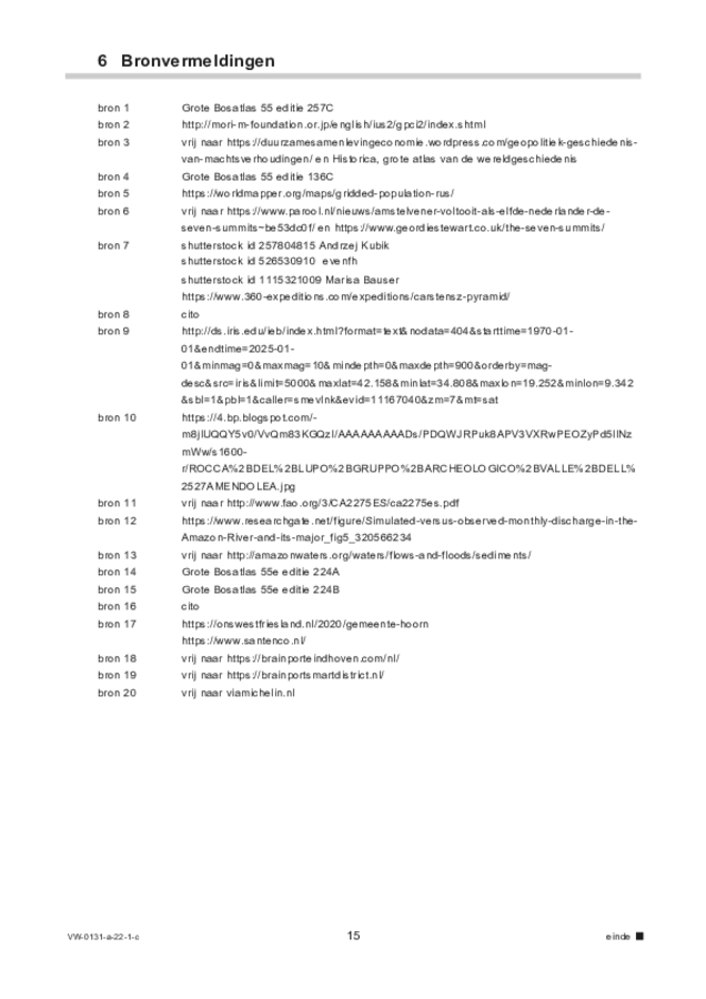 Correctievoorschrift examen VWO aardrijkskunde 2022, tijdvak 1. Pagina 15