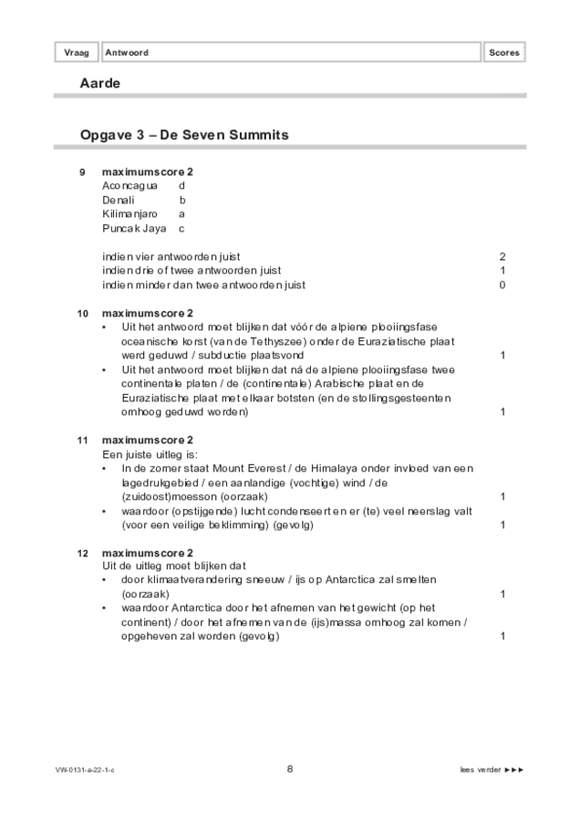 Correctievoorschrift examen VWO aardrijkskunde 2022, tijdvak 1. Pagina 8