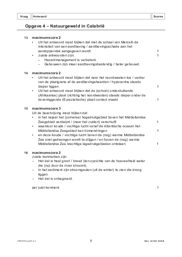 Correctievoorschrift examen VWO aardrijkskunde 2022, tijdvak 1. Pagina 9