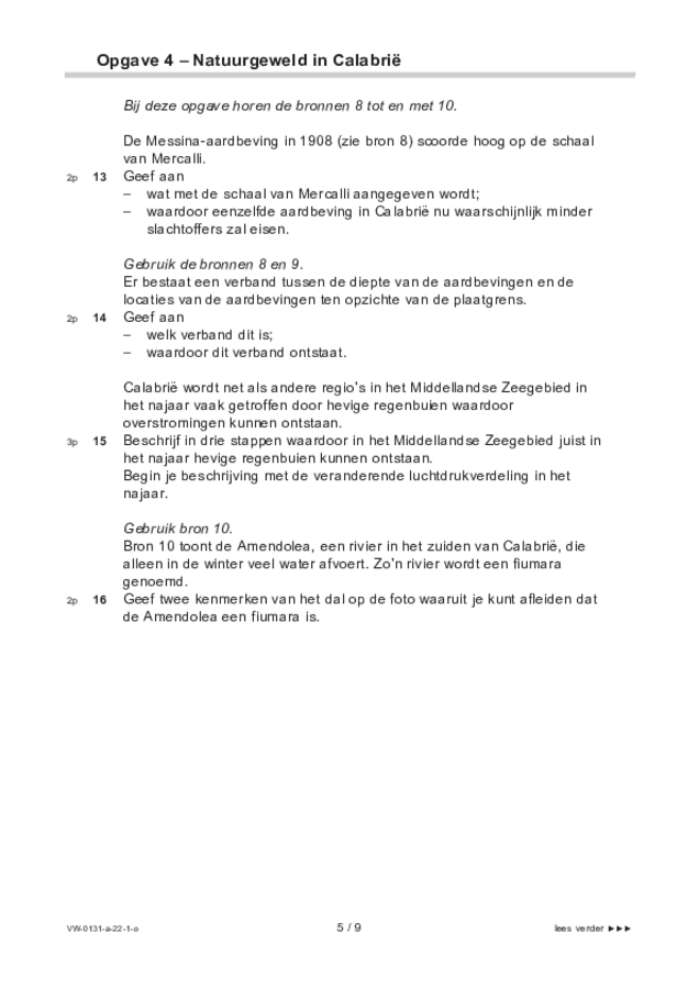 Opgaven examen VWO aardrijkskunde 2022, tijdvak 1. Pagina 5