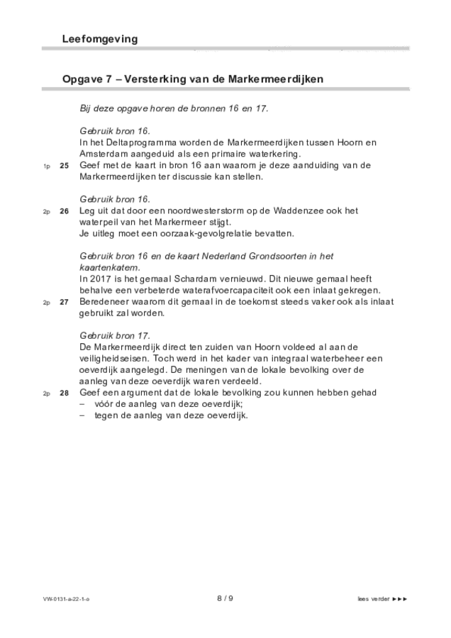 Opgaven examen VWO aardrijkskunde 2022, tijdvak 1. Pagina 8