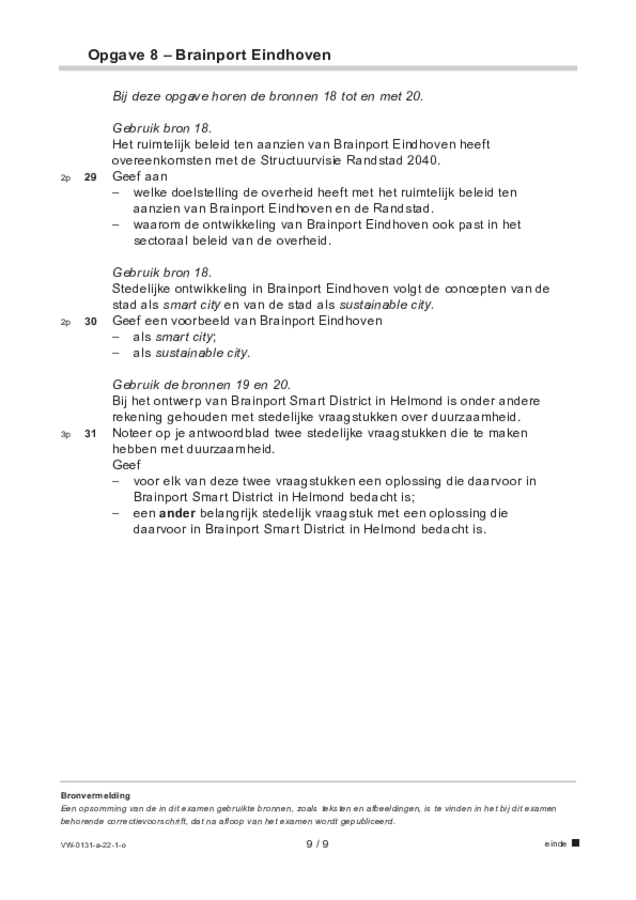 Opgaven examen VWO aardrijkskunde 2022, tijdvak 1. Pagina 9