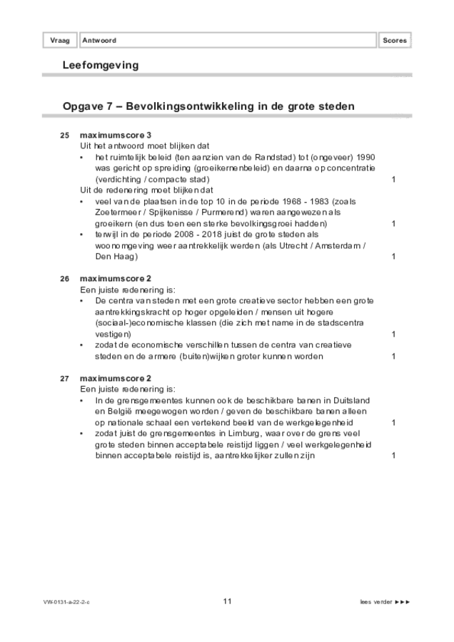 Correctievoorschrift examen VWO aardrijkskunde 2022, tijdvak 2. Pagina 11