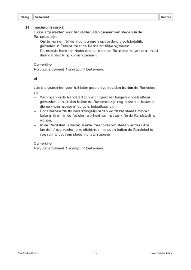 Correctievoorschrift examen VWO aardrijkskunde 2022, tijdvak 2. Pagina 12