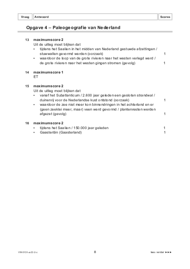 Correctievoorschrift examen VWO aardrijkskunde 2022, tijdvak 2. Pagina 8