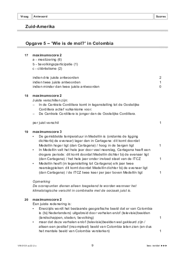 Correctievoorschrift examen VWO aardrijkskunde 2022, tijdvak 2. Pagina 9