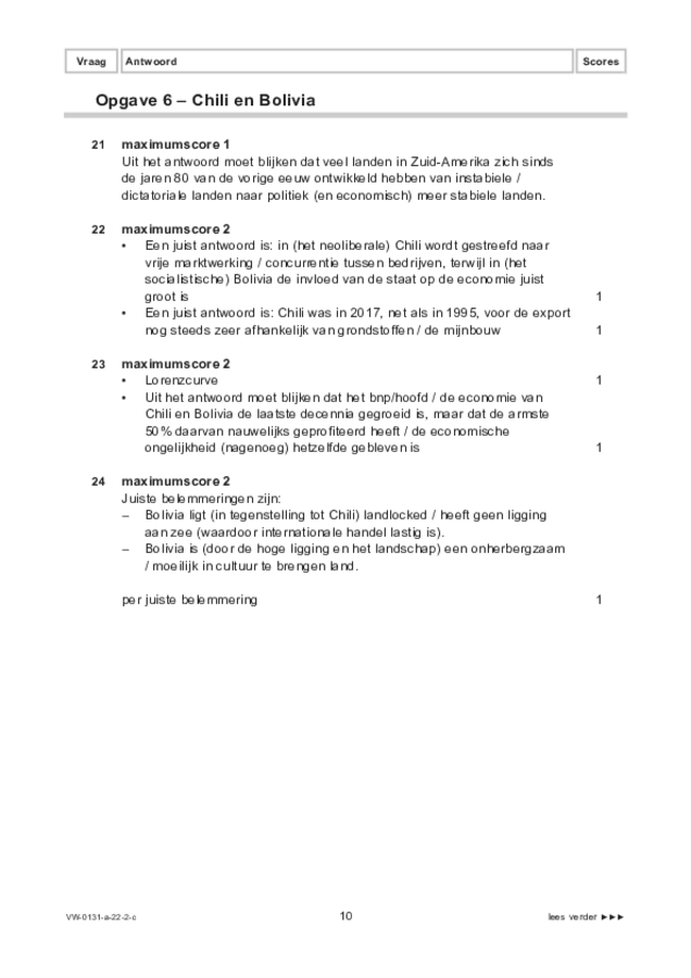 Correctievoorschrift examen VWO aardrijkskunde 2022, tijdvak 2. Pagina 10