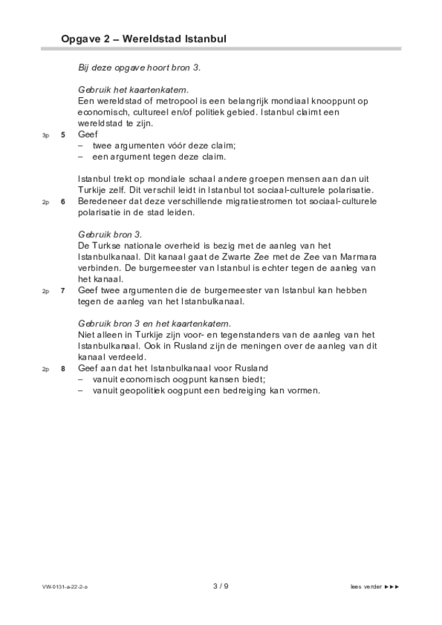 Opgaven examen VWO aardrijkskunde 2022, tijdvak 2. Pagina 3