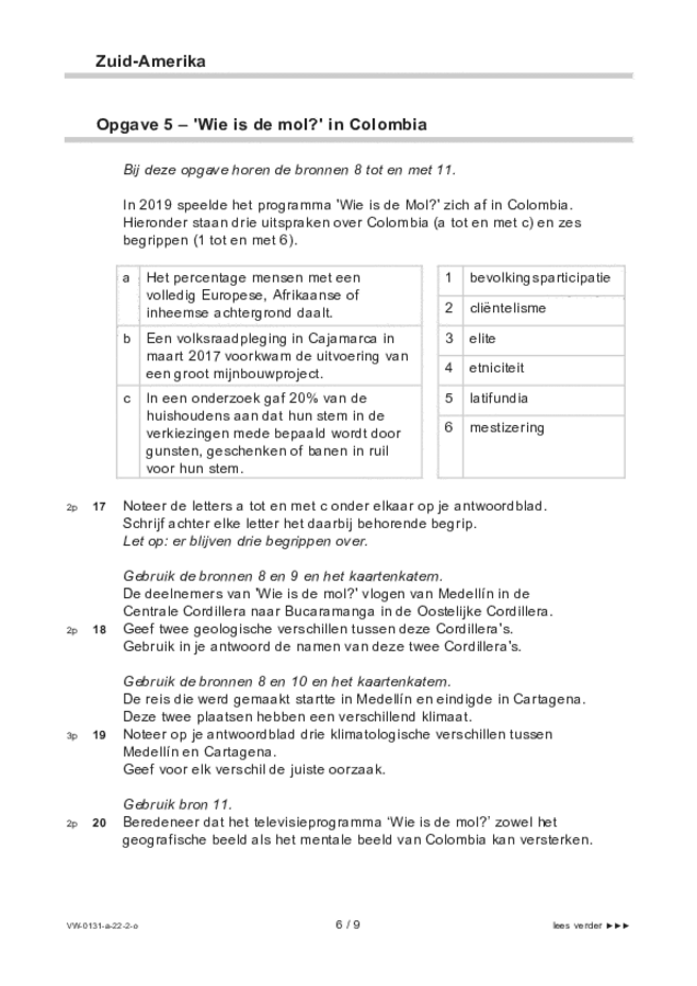 Opgaven examen VWO aardrijkskunde 2022, tijdvak 2. Pagina 6