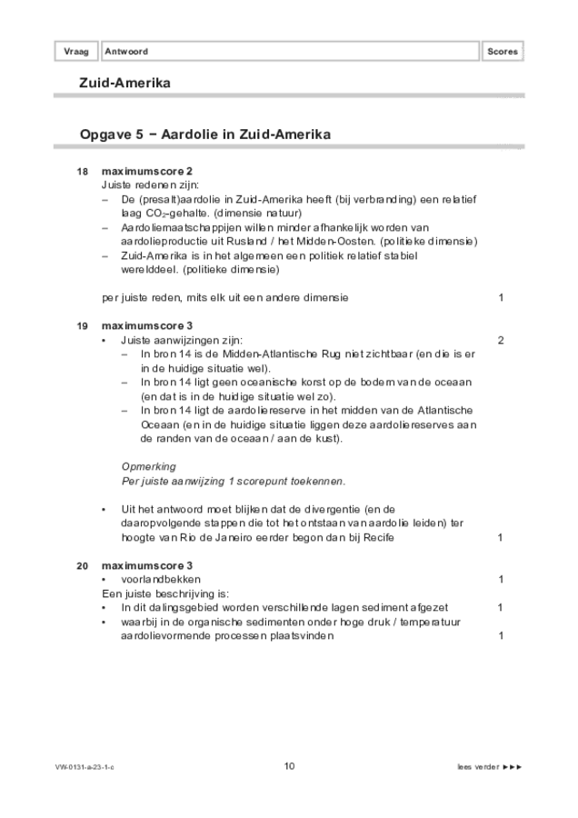 Correctievoorschrift examen VWO aardrijkskunde 2023, tijdvak 1. Pagina 10