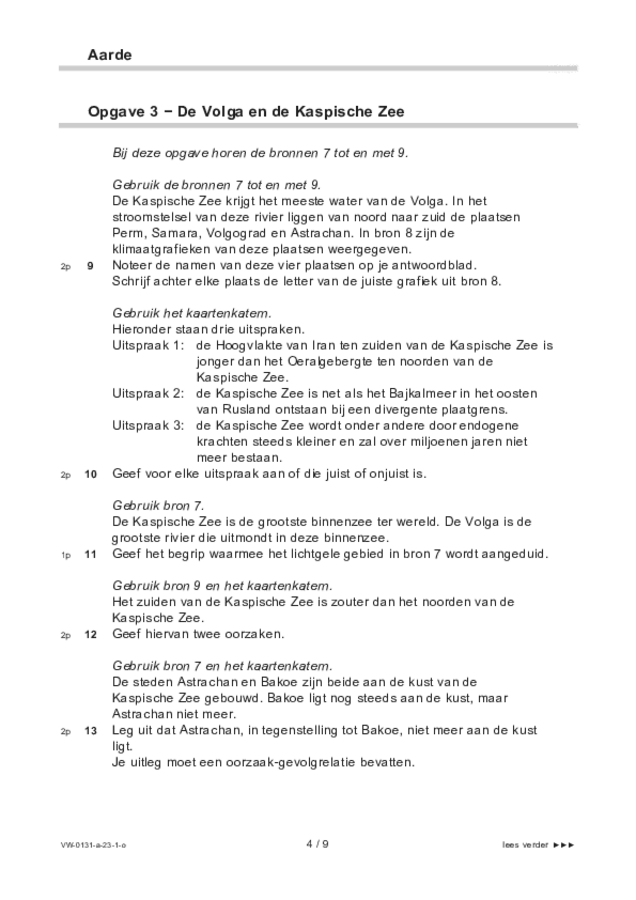 Opgaven examen VWO aardrijkskunde 2023, tijdvak 1. Pagina 4