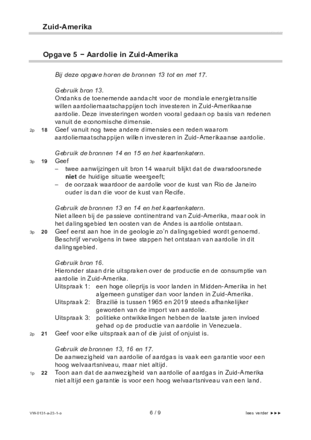 Opgaven examen VWO aardrijkskunde 2023, tijdvak 1. Pagina 6