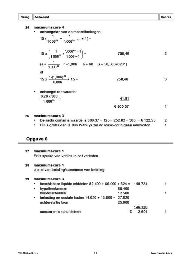 Correctievoorschrift examen VWO management & organisatie 2019, tijdvak 1. Pagina 11